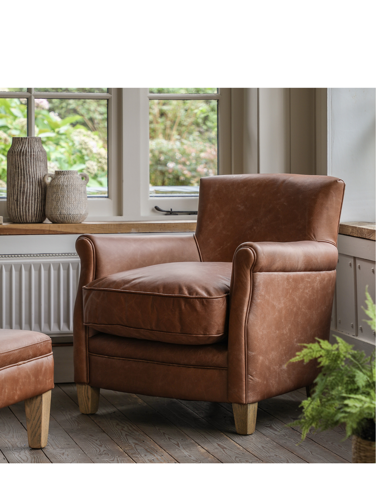 London Tan Leather Chair