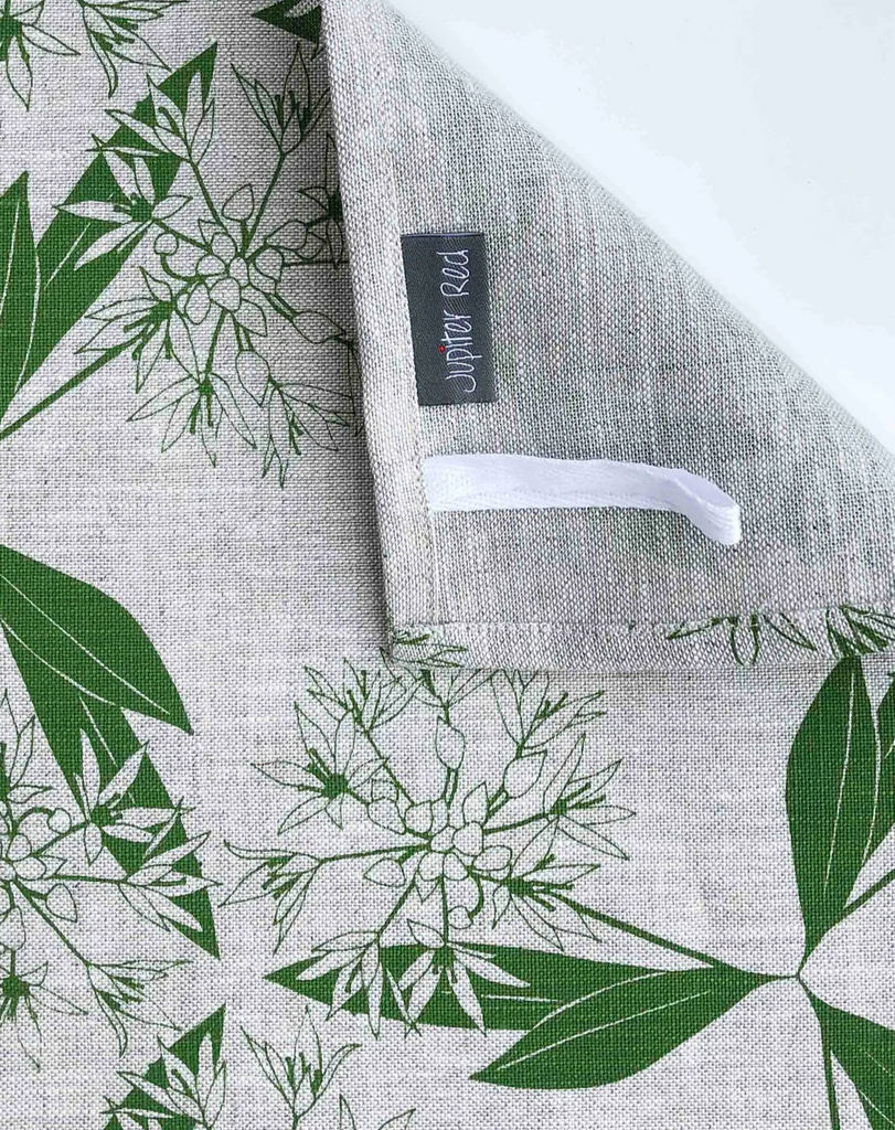 Linen Tea Towel - Wild Garlic