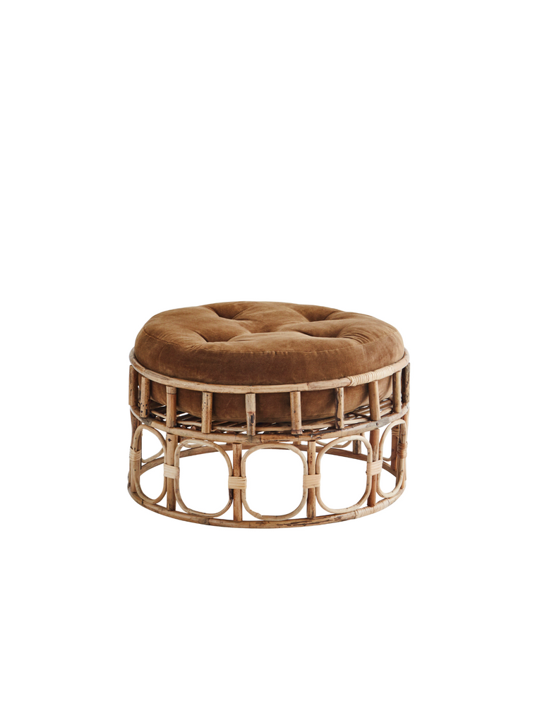 Round Bamboo Pouf