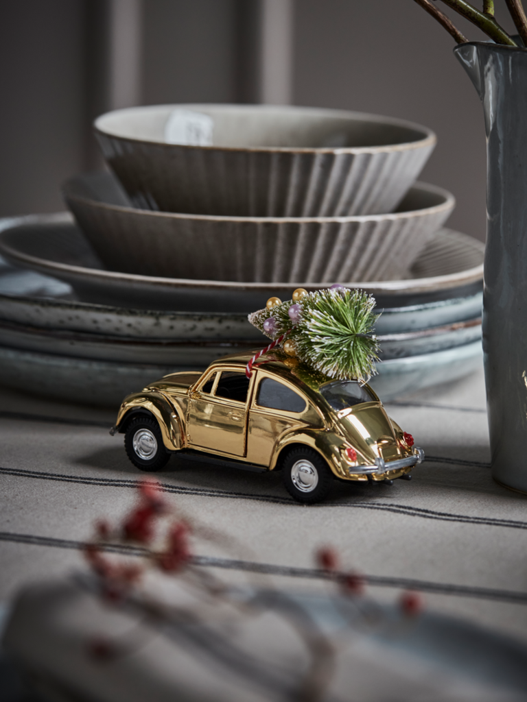 Gold Car Christmas Decoration Mini