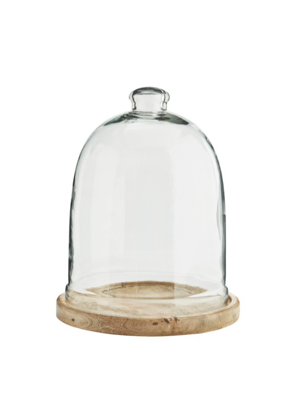 Glass Cover With Wooden Base, Large
