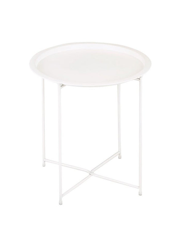 White metal clearance accent table